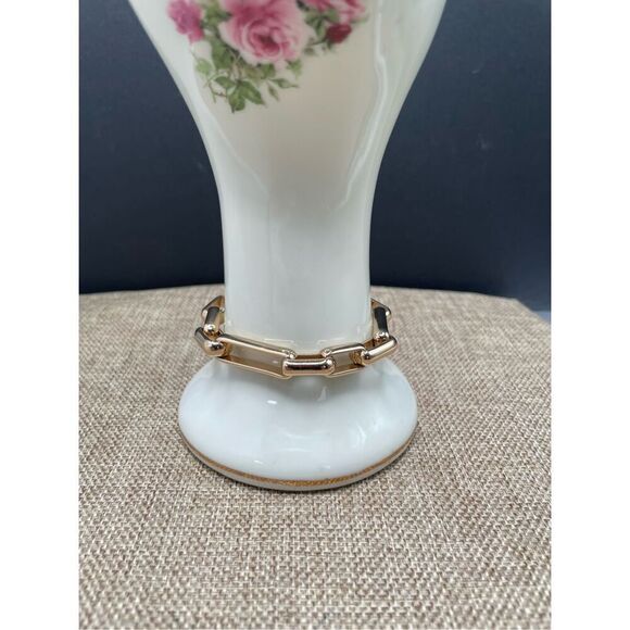 Chunky Gold Chain Length Bracelet Toggle Gold Ball - Picture 3 of 11